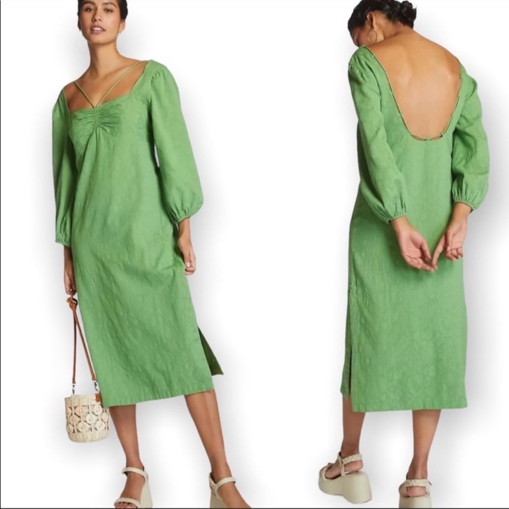 Anthropologie Maeve Low-Back Midi Dress